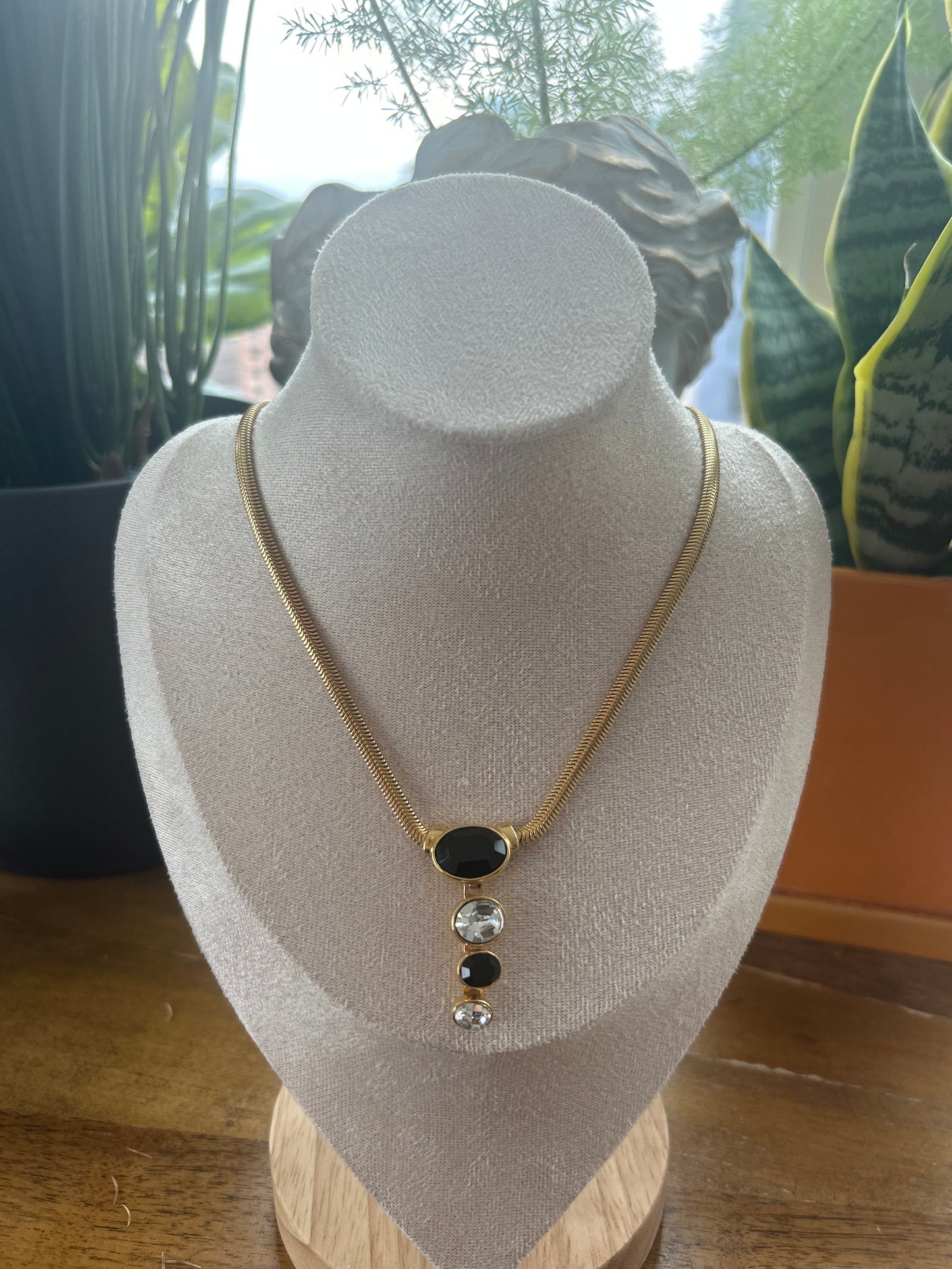 Vintage Monet Gold Tone Omega Necklace