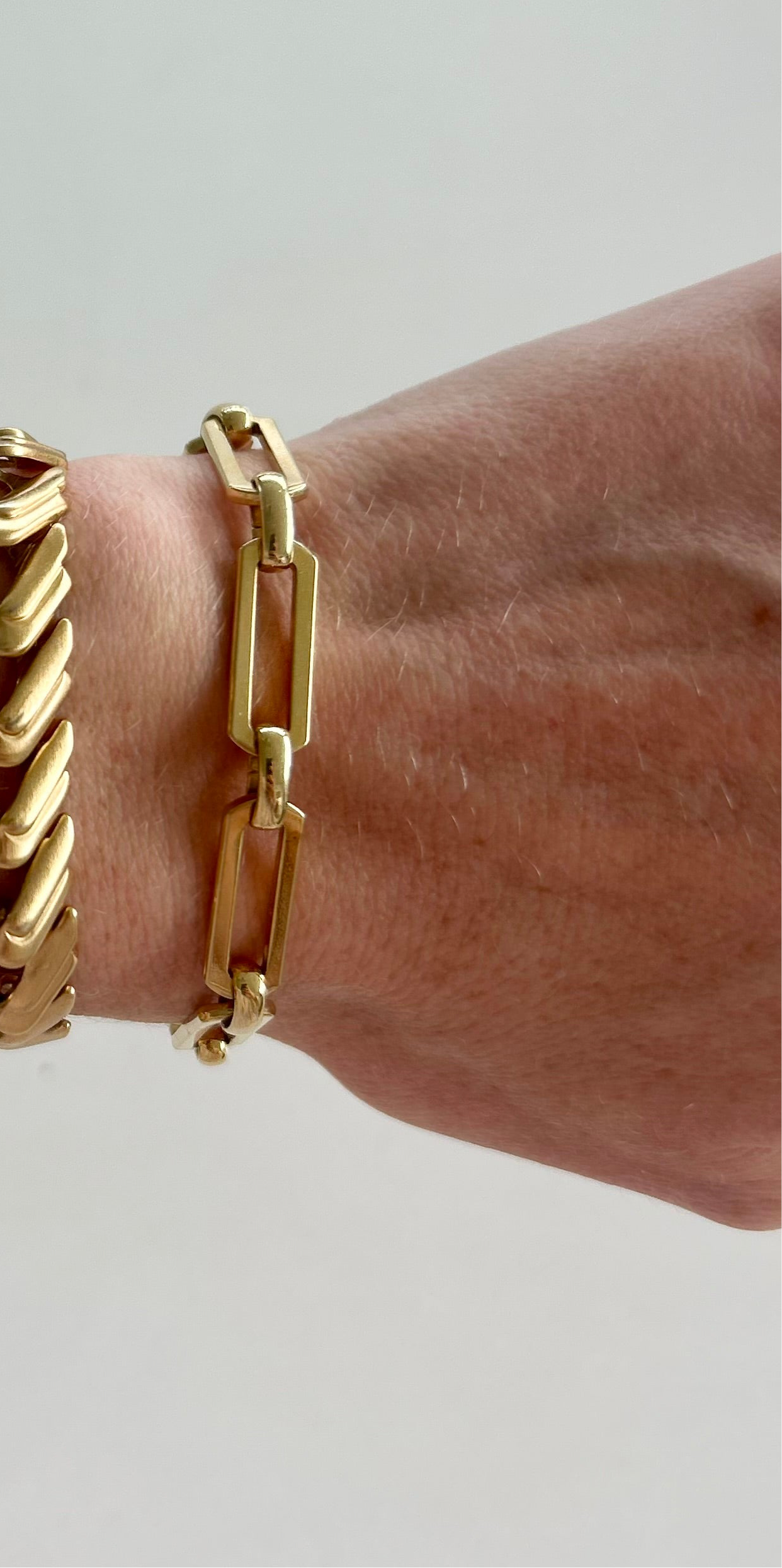 Gold Plated Paperclip Chain Bracelet