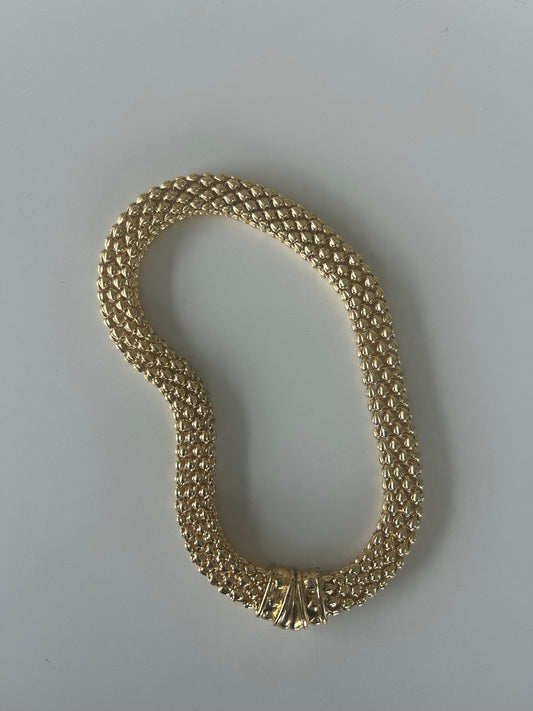 Vintage Gold Plated Mesh Choker Necklace