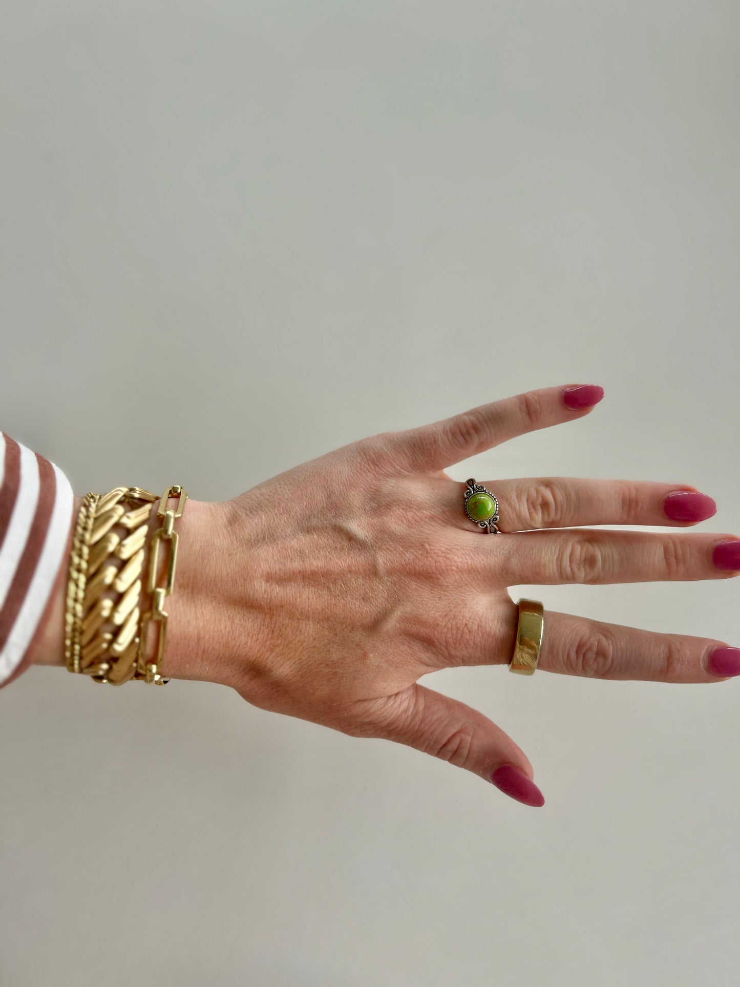 Sterling Silver 925 | Green Copper Turquoise-esque Ring