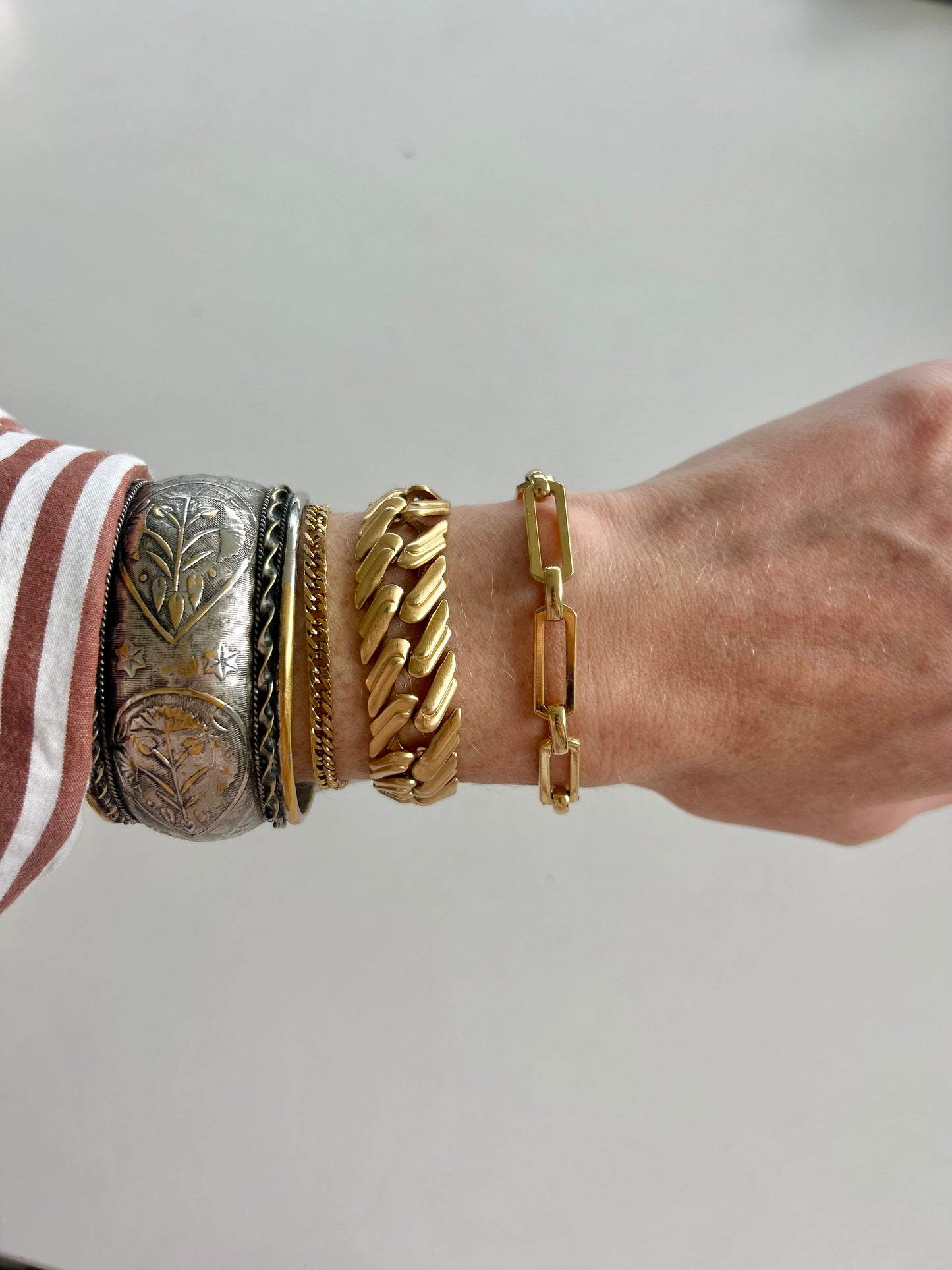 Gold Plated Paperclip Chain Bracelet
