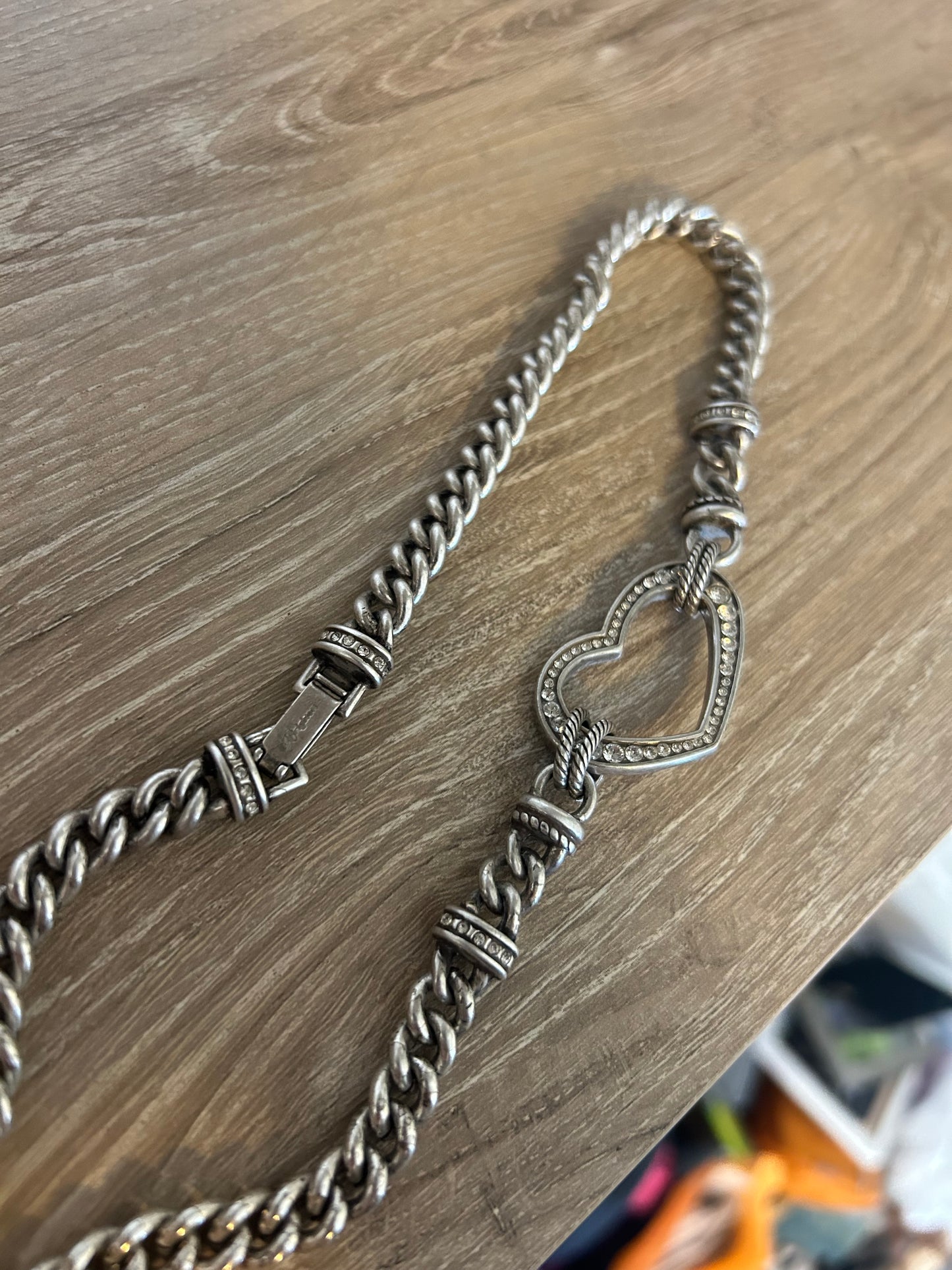 Vintage | Brighton | Silver Crystal Heart "URBAN LIGHTS" Choker Necklace