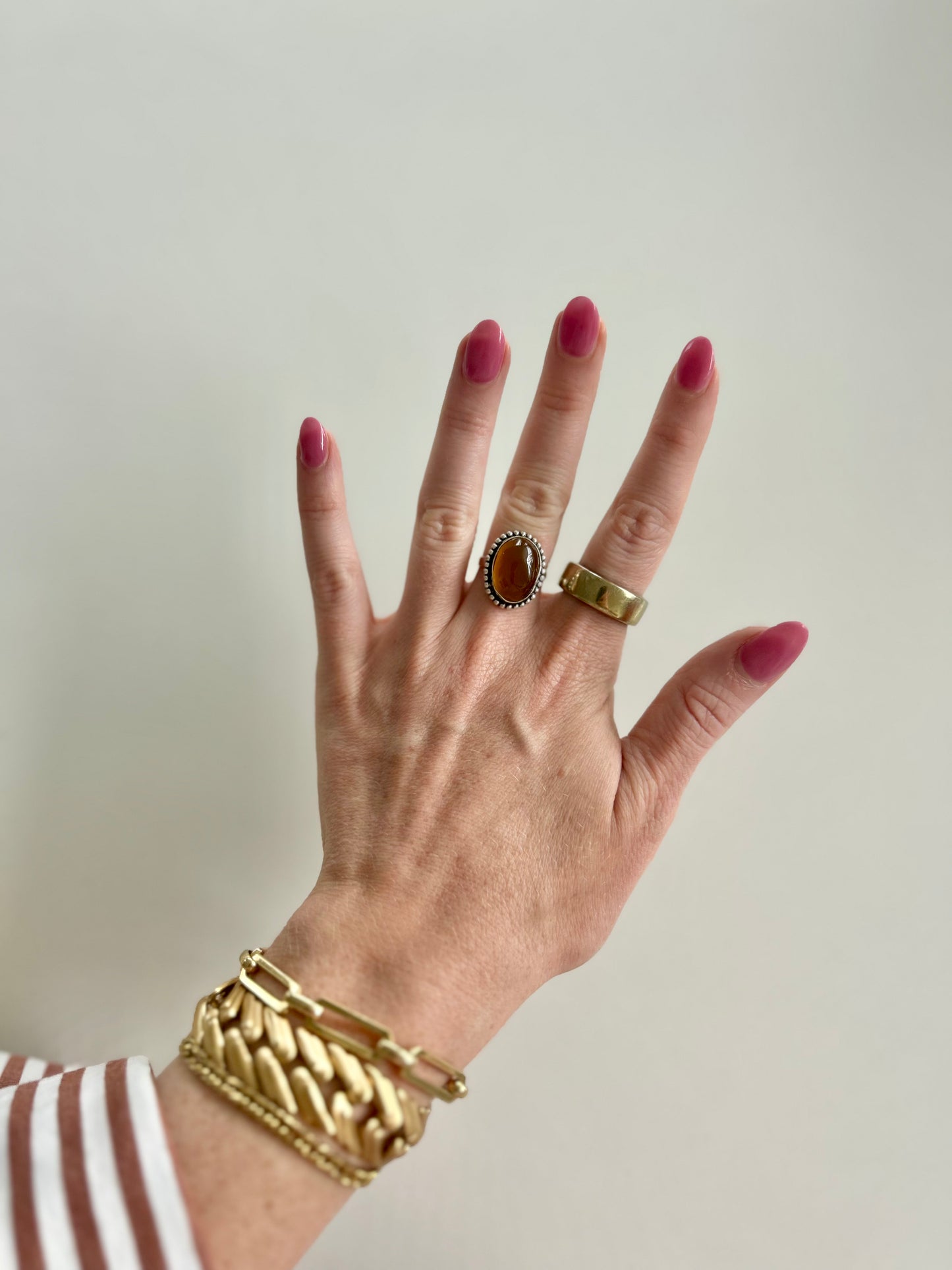 Vintage Signed MONET | 80s Satin Gold Plated Egyptian Chain Link Bracelet