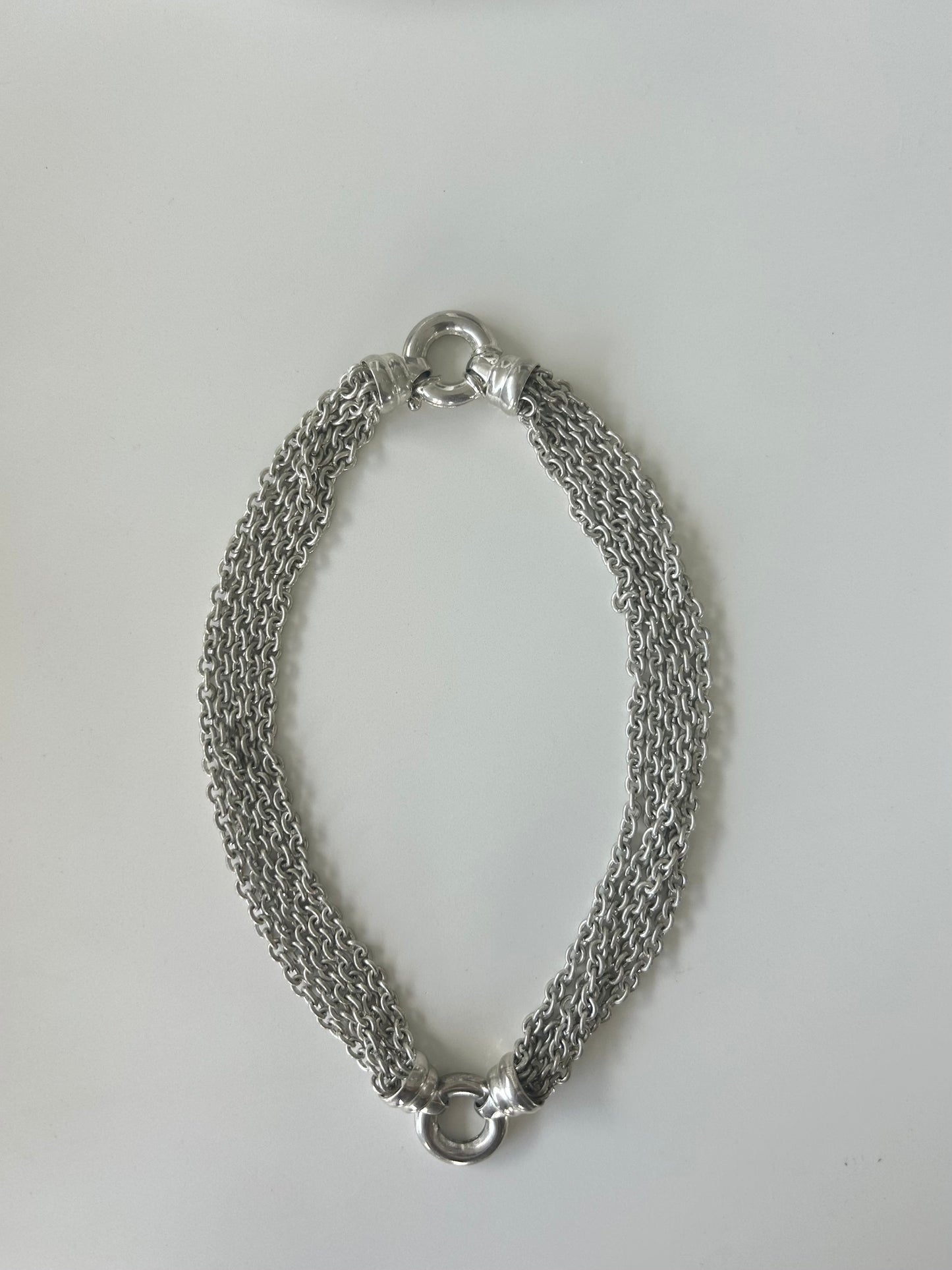 5 Stranded Wheat Snake Chain Lock Dual Hook Necklace