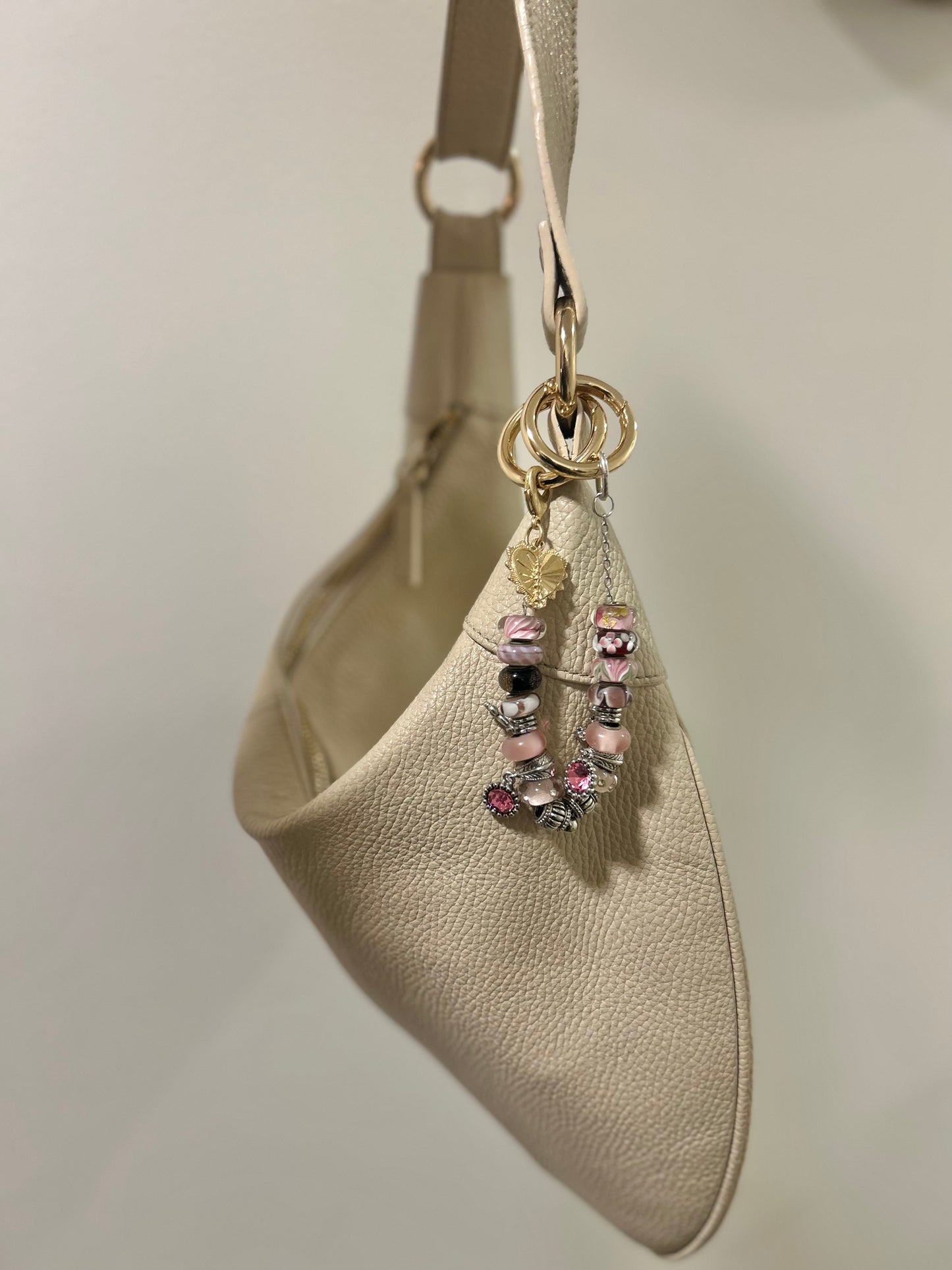 Pink & Purple Acrylic Beaded Bag Charm