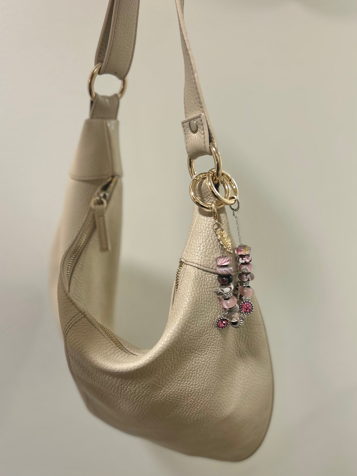 Pink & Purple Acrylic Beaded Bag Charm