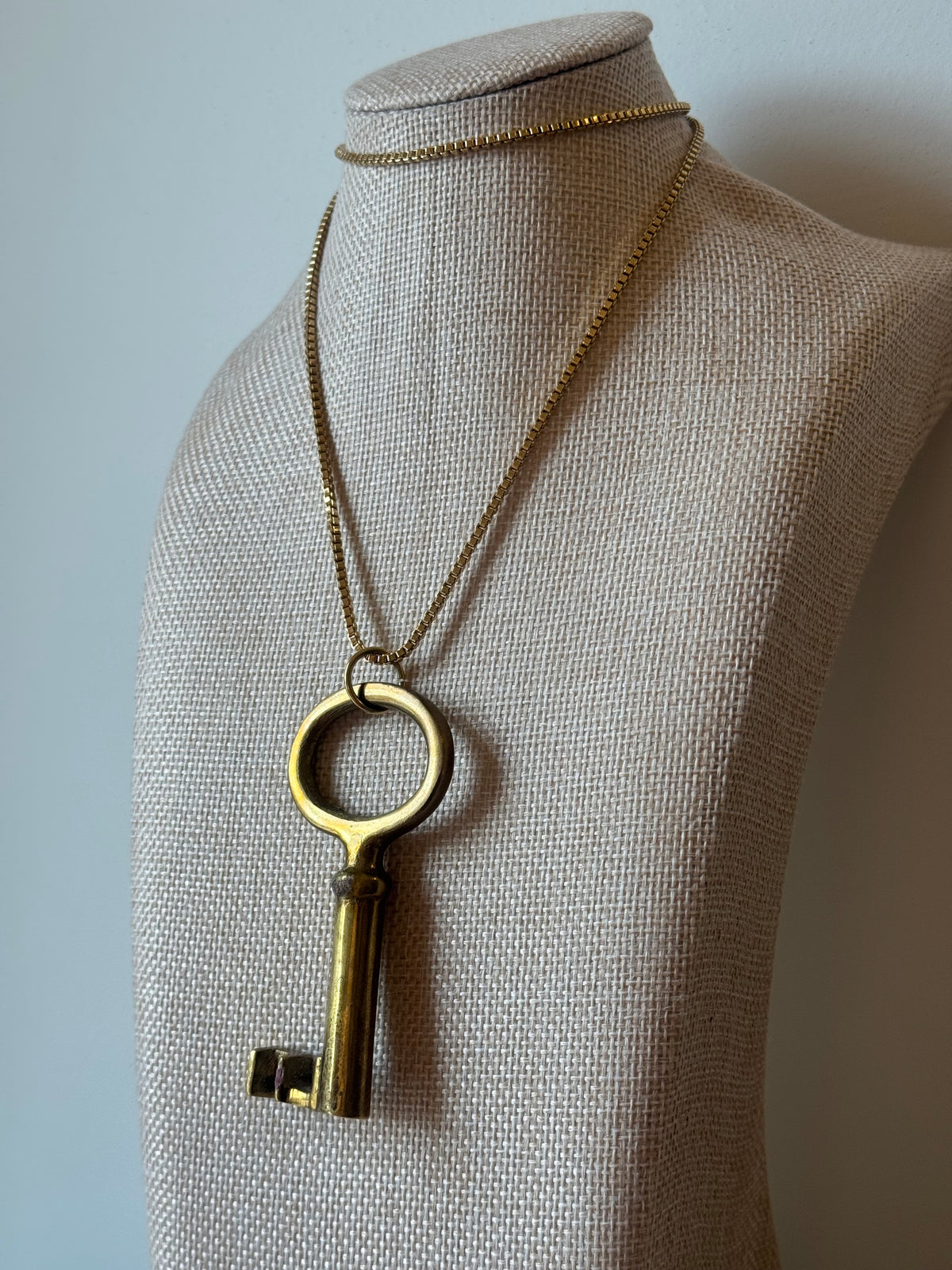 Antique Brass Key Layering Necklace