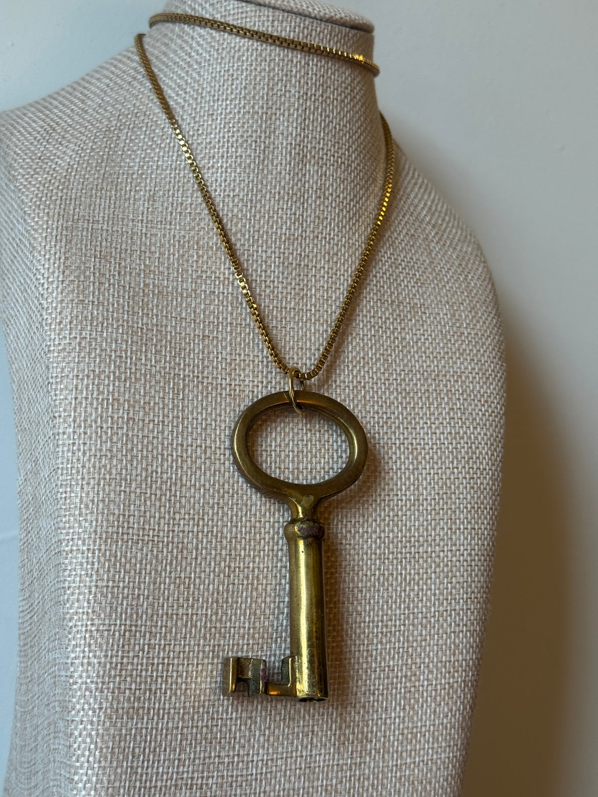 Antique Brass Key Layering Necklace