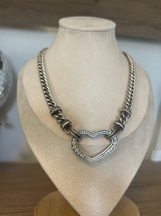 Vintage | Brighton | Silver Crystal Heart "URBAN LIGHTS" Choker Necklace