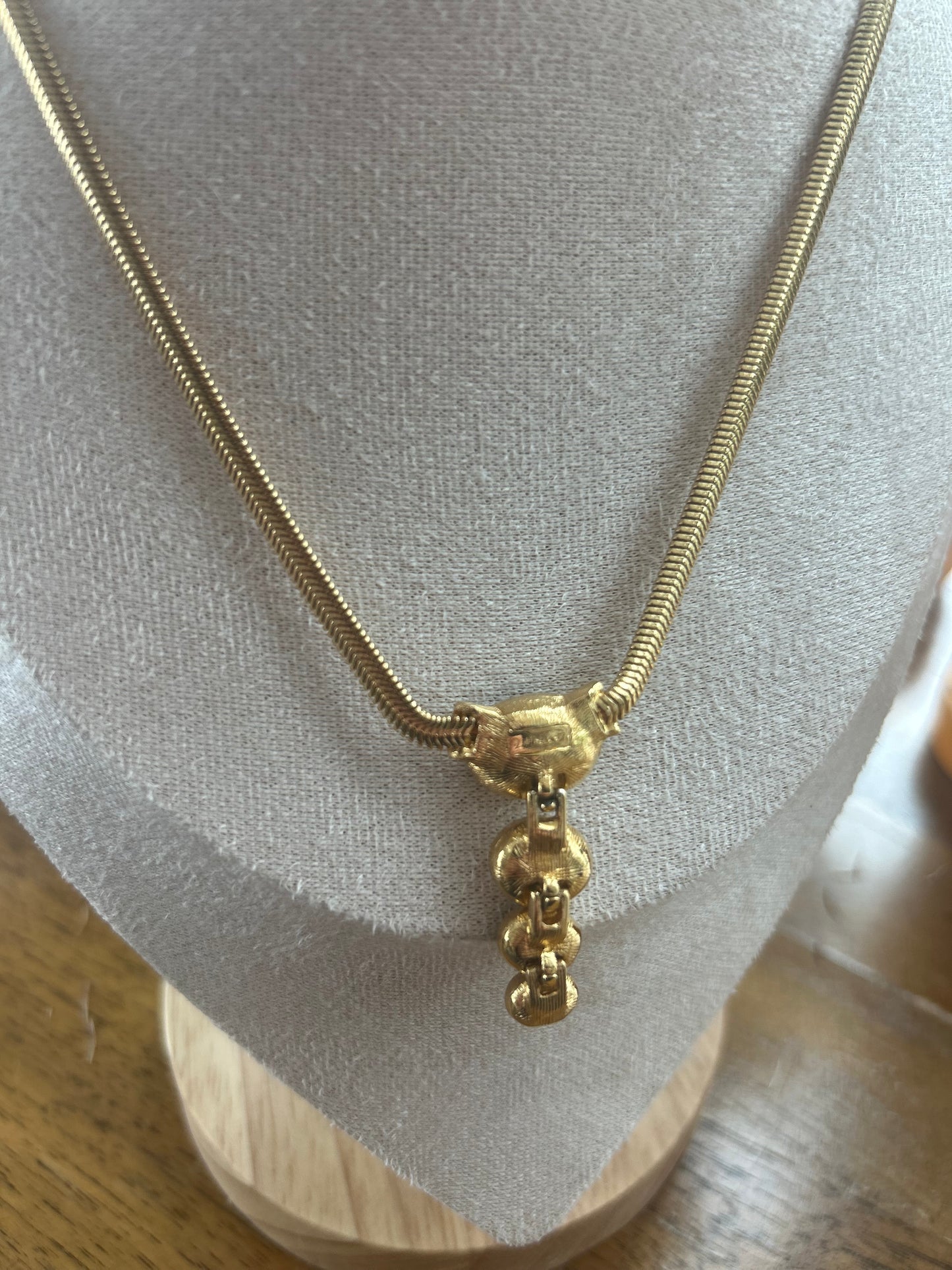 Vintage Monet Gold Tone Omega Necklace