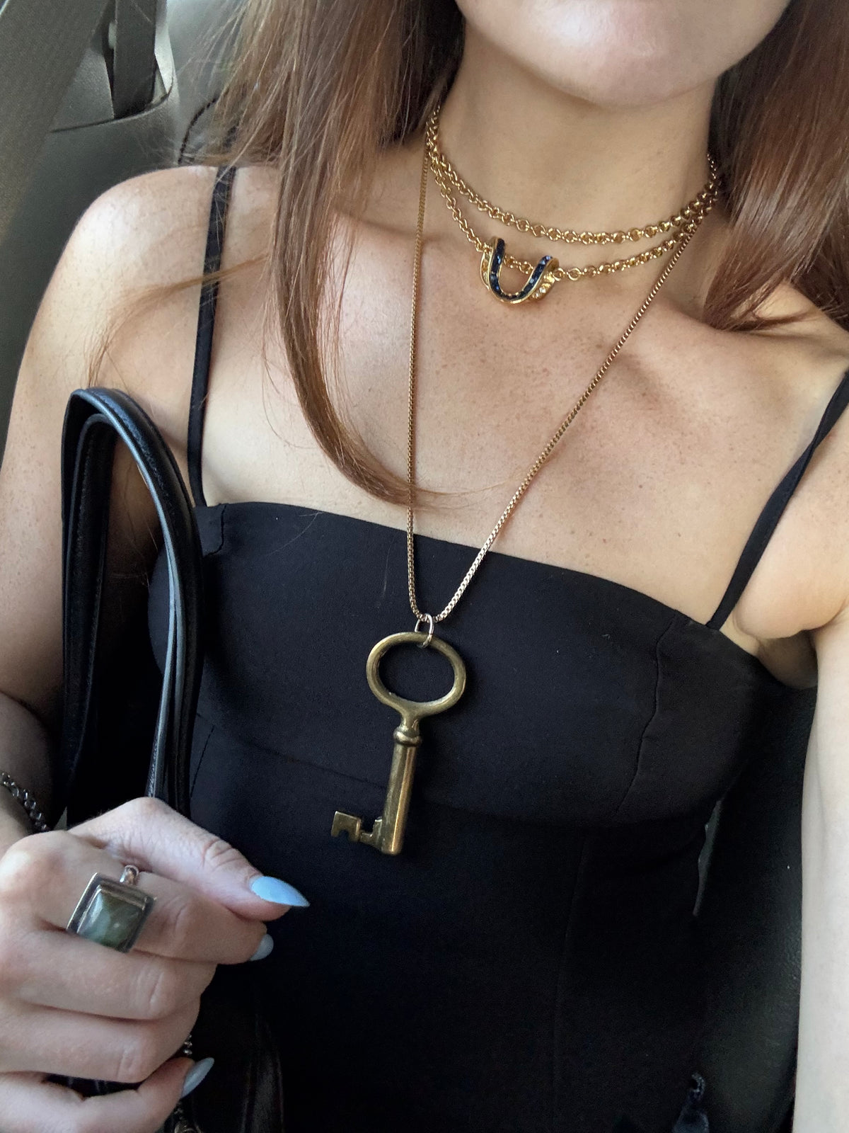 Antique Brass Key Layering Necklace
