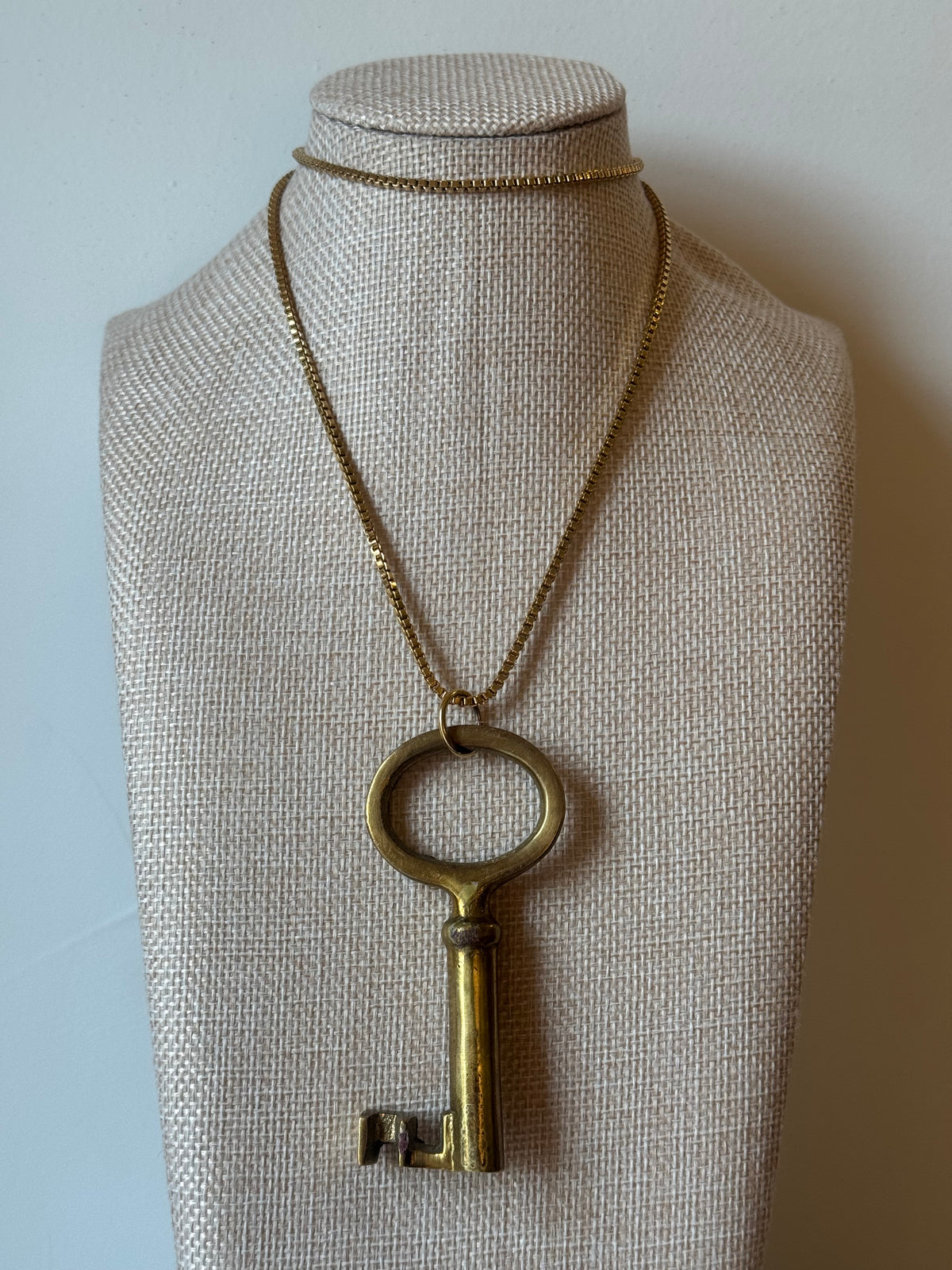 Antique Brass Key Layering Necklace