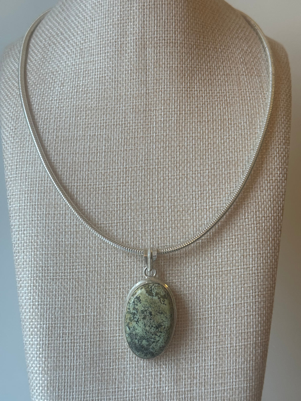 Sterling Silver Tibetan Turquoise Pendant Necklace