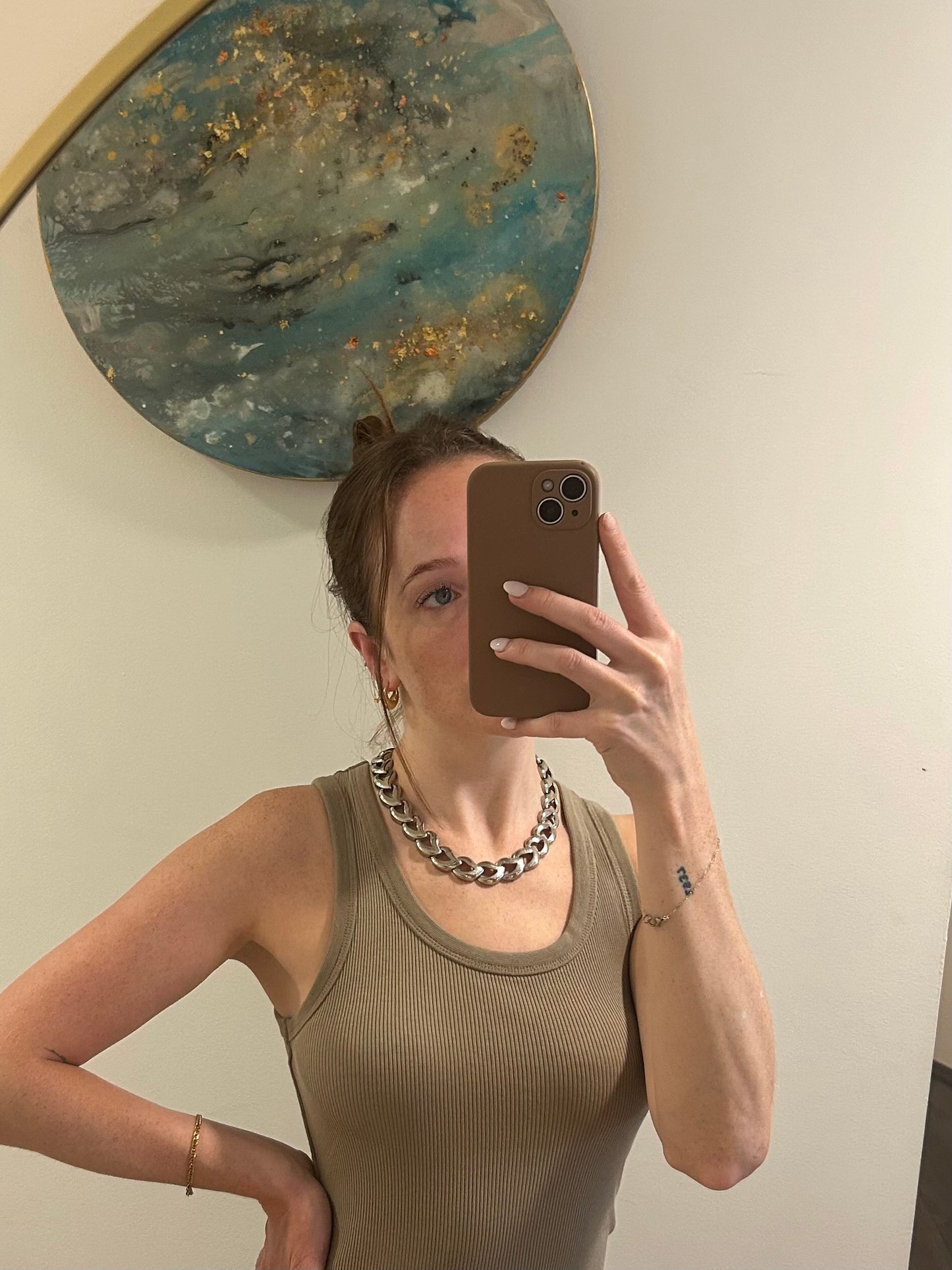 Silver Plated Square Link Chain Necklace