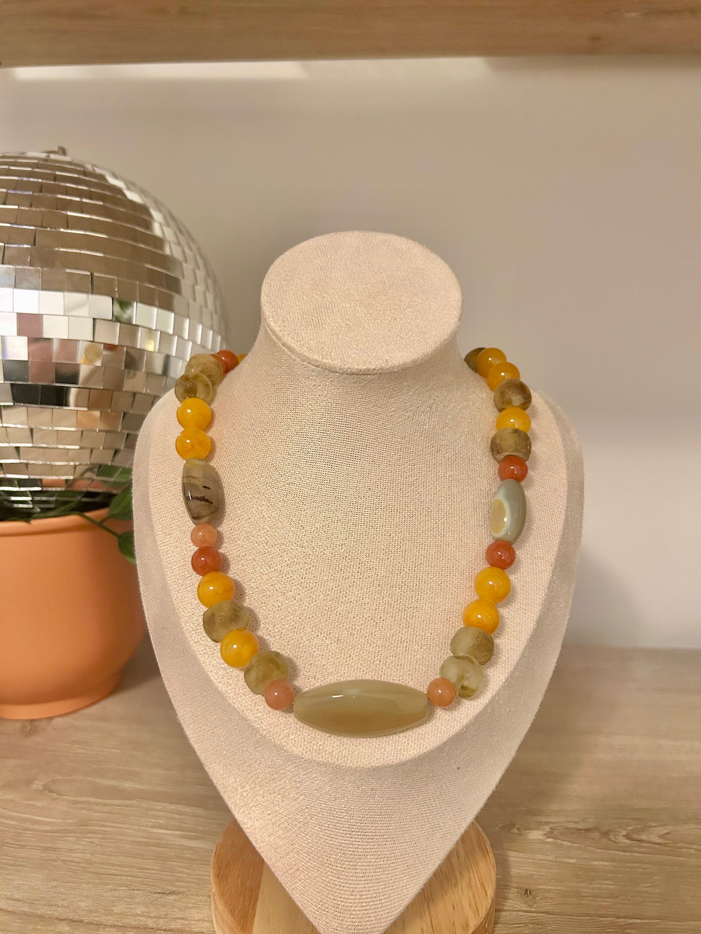 Handmade Mixed Agate Stone and African Recycled Glass Beads