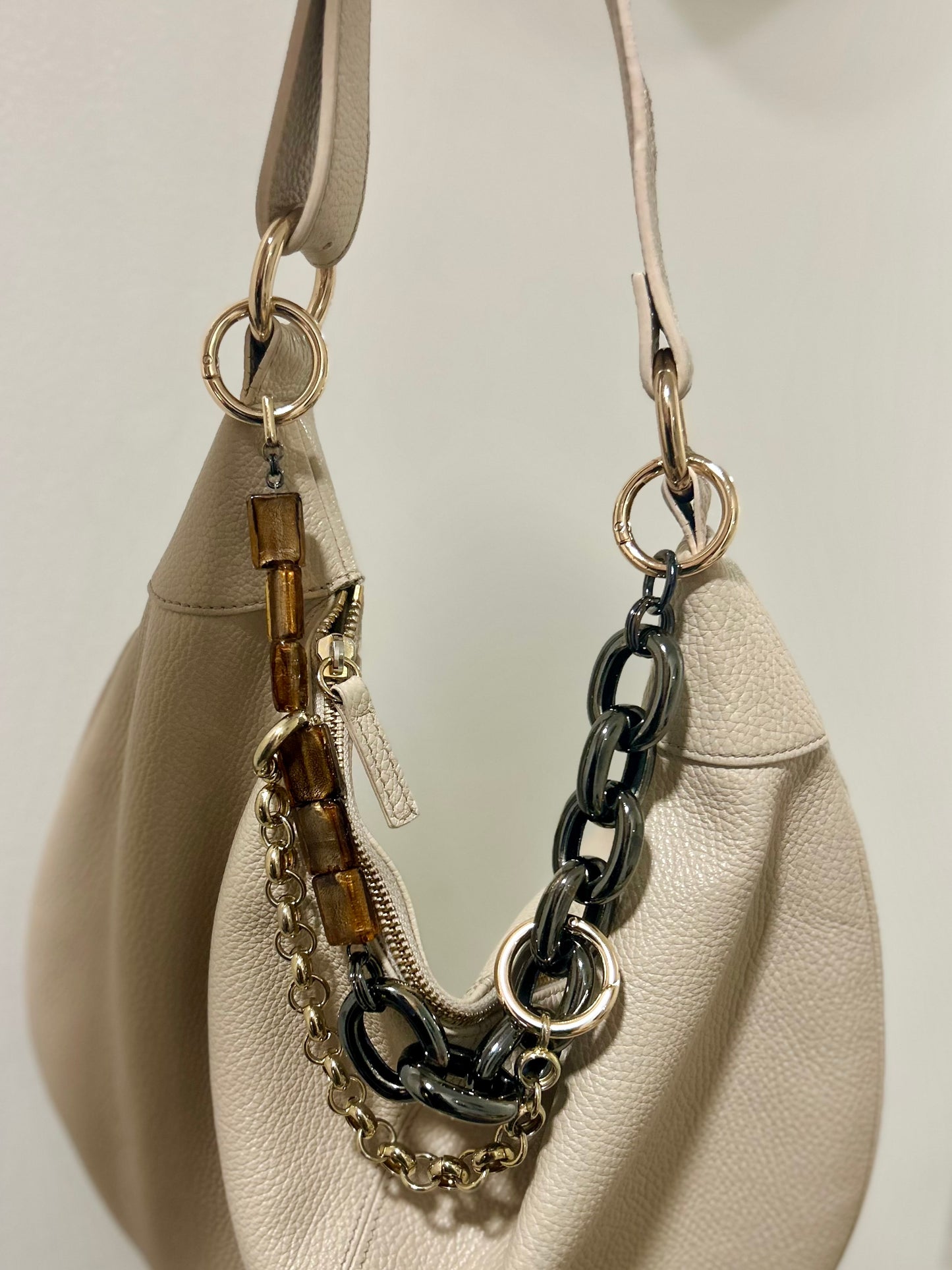 Black and Gold Chain Bag Charm