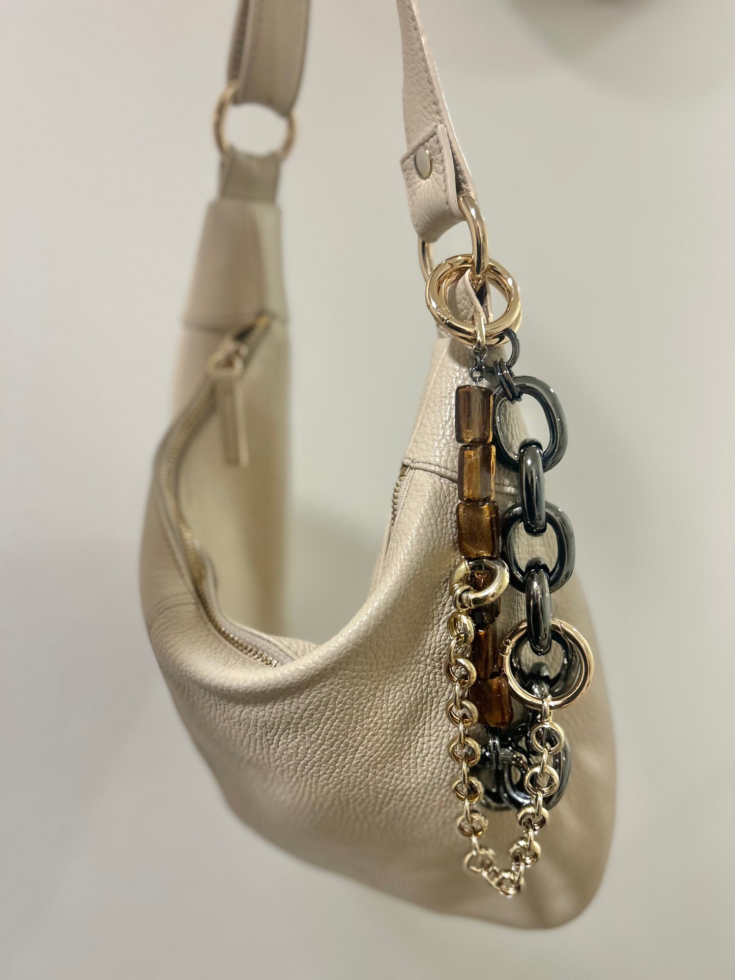 Black and Gold Chain Bag Charm